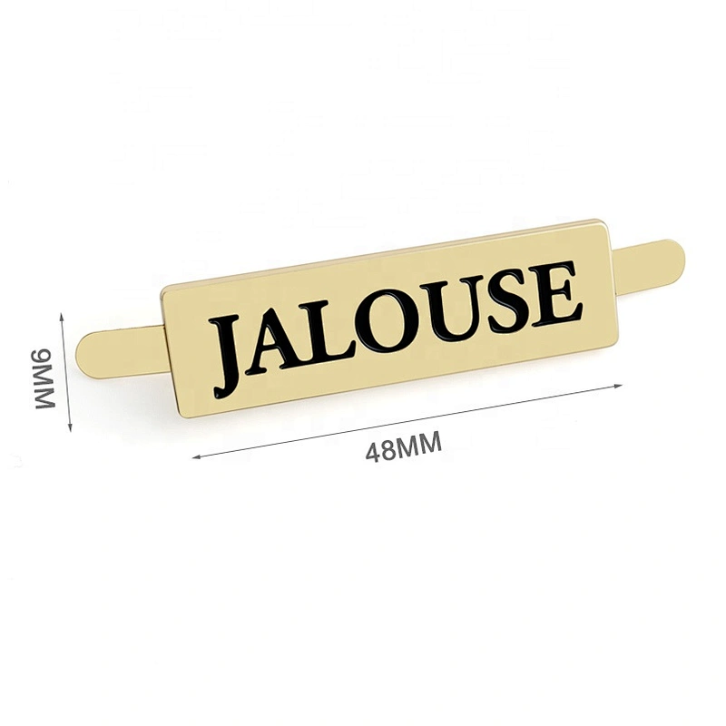 Wholesale Gold Plated Rectangle Metal Handbag Logo Label, Custom Engraved Metal Name Plate for Bags