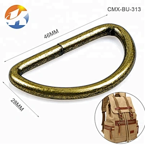 Wholesale Factory Price Antique Brass Metal D-Ring, Custom Iron Metal D Ring for Bag and Belt