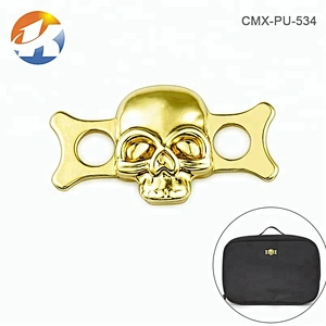 Garment Accessories Custom Skull Shape Metal Clothing Logo, Design Gold Metal Sewing Label for Jeans^
