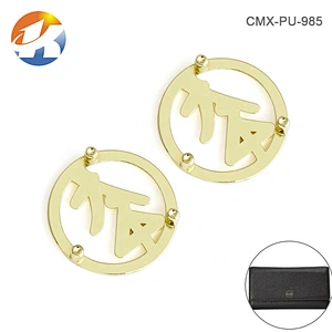 Round Shape with Hollow Logo Metal Tag, Personalized Custom Metal Purse Logo for Wallets