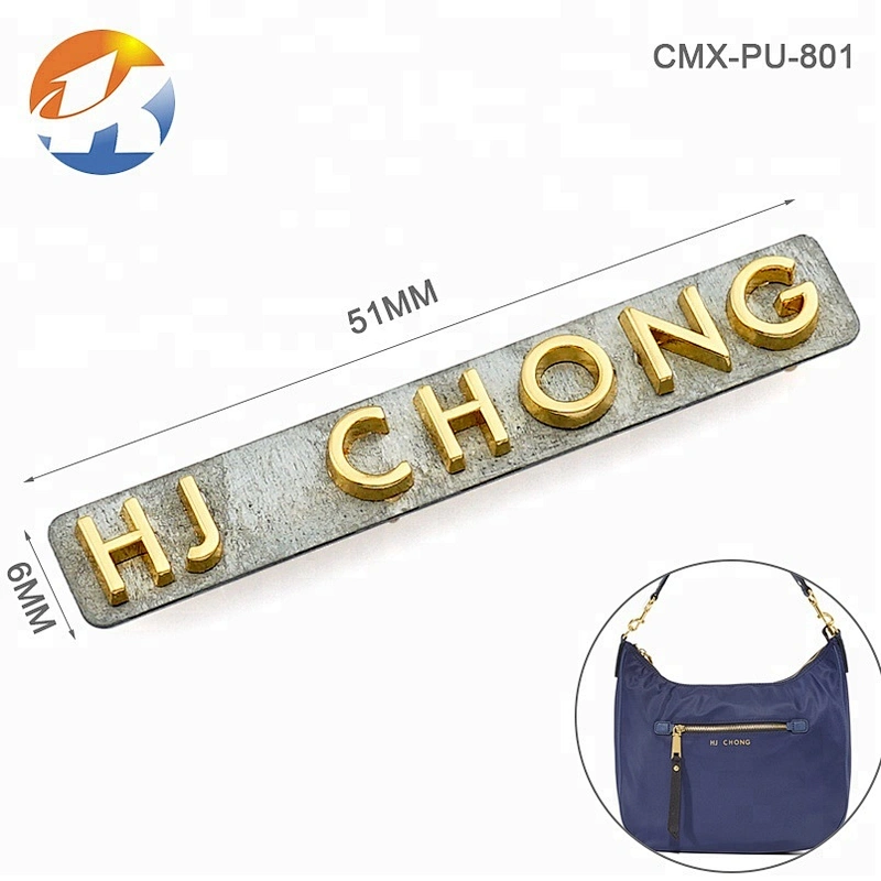 Fashion Bag Accessories Metal Logo Letters, Purse Hardware Letters Metal Logo, Custom Bag Logo Metal Letters Plate for Handbags