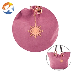 Handbag Snow Shape Rose Gold Metal Chrome Plate Logo