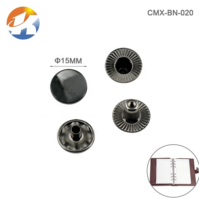 Custom Decorative Metal Press Snap Fasteners Buttons With Four Parts For Garments