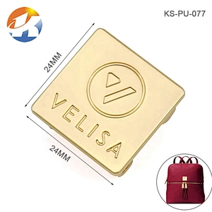 Professional Custom Gold Metal Label Logo, Engraved Logo Metal Brand Plate For Handbags