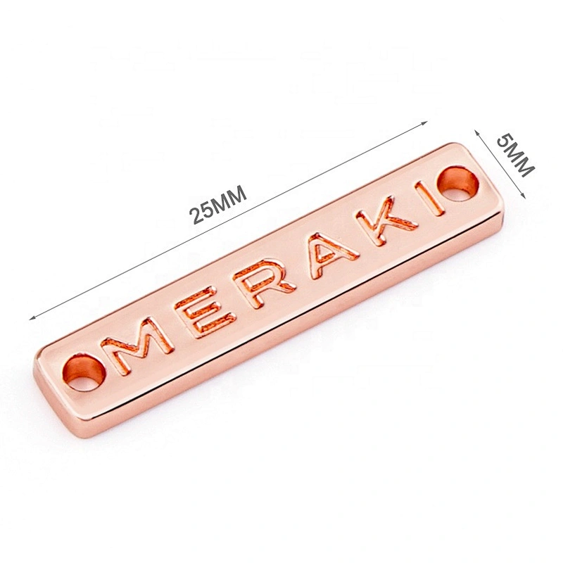 Swimwear Accessories Fashion Custom Made Clothing Metal Labels,Rose Gold Metal Logo Labels for Clothing Tag Sewing for Hand Bags