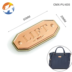 Rose Gold Embossed Logo Metal Brand Logo Label