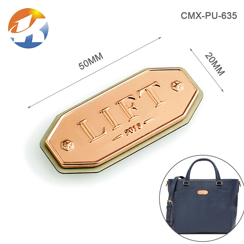Rose Gold Embossed Logo Metal Brand Logo Label