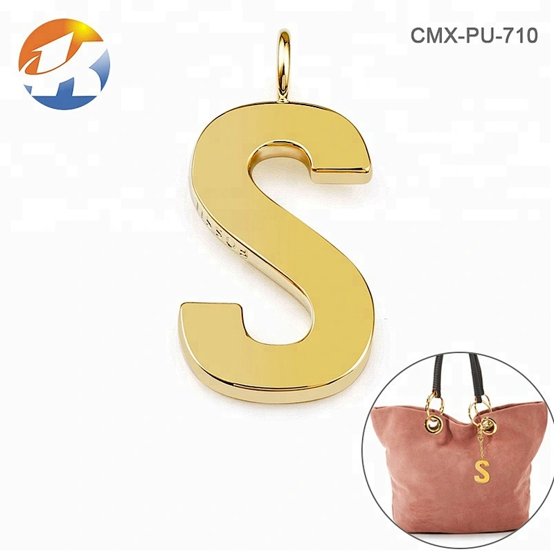 Custom Gold Metal Letter Brand Logo For Handbag