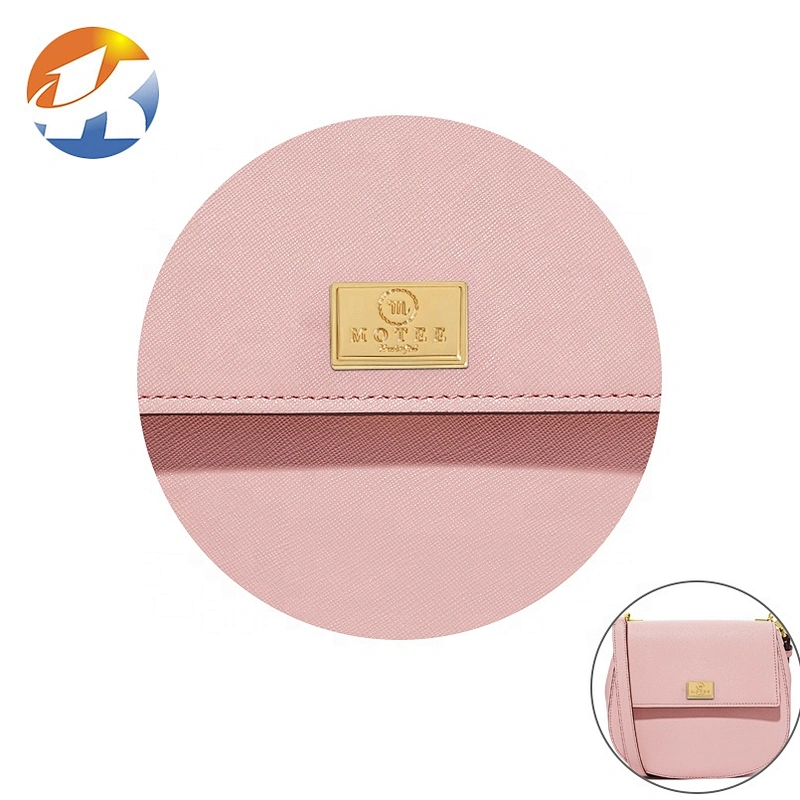 Factory Direct Custom Engraved Logo Metal Label Tags, Handbag Hardware Gold Metal Logo Plate with Claws