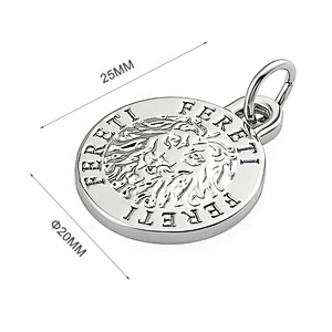 Lion Custom Engraved Handbag Metal Logo Plate