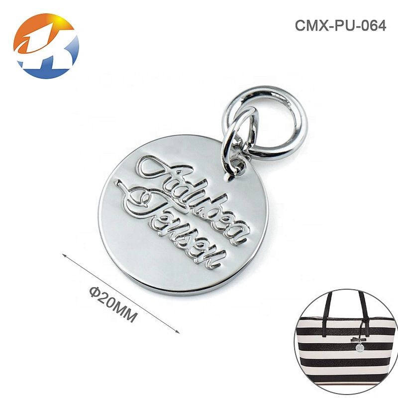 Nicekl-Free Round Silver Engraving Metal Name Plate Tags for Garment