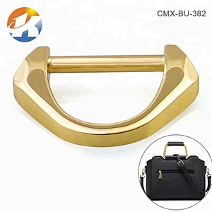 Dongguan Factory Hot Sale Gold Metal D Ring Buckle, Fashion Zinc Alloy Custom Metal D-ring for Handbag ^
