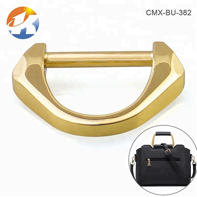 Dongguan Factory Hot Sale Gold Metal D Ring Buckle, Fashion Zinc Alloy Custom Metal D-ring for Handbag ^