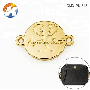 Round With 2 Holes Sewing Custom Engraved Metal Logo