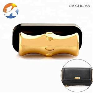 Double Colors Bamboo Shape Metal Bag Twist Turn Lock