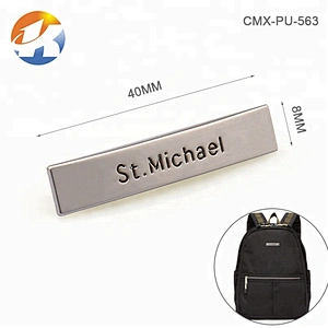 Rectangle With Arc Alloy Custom Metal Logo For Bags