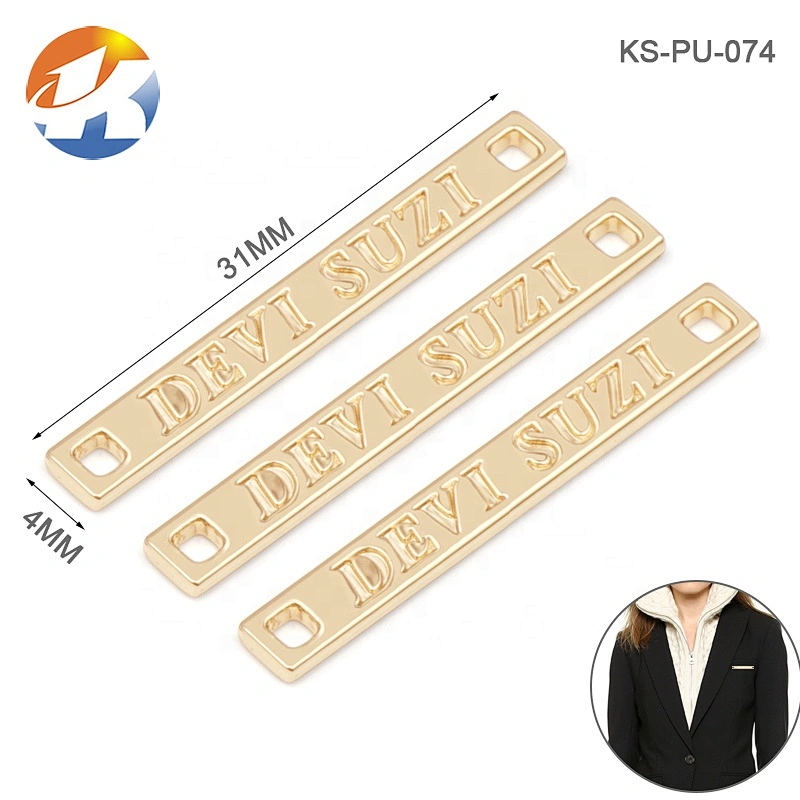 Design Clothing Brand Logos Metal Tag Labels For Clothes, Sewing Golden Metal Cloth Label Tag For Clothing Custom