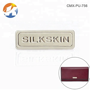 Rectangle Shape with Engraved Logo Metal Plate, Custom Metal Brand Logo Label For Handbag