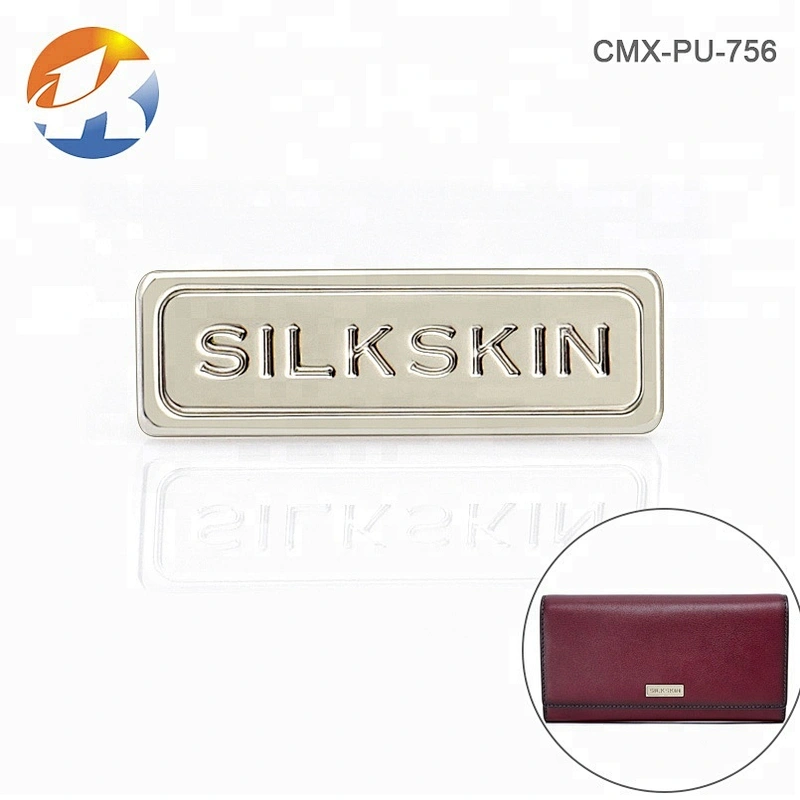 Rectangle Shape with Engraved Logo Metal Plate, Custom Metal Brand Logo Label For Handbag