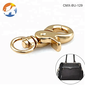 Hot Sale Handbag Hardware Metal Trigger Snap Hook, Golden Plated Swivel Metal Snap Hook for Bags