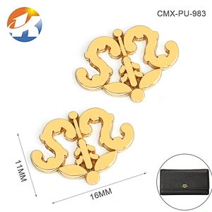 Purse Hardware Custom Gold Metal Logo, Small Adhesive Metal Plate Tag