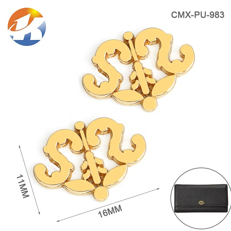 Purse Hardware Custom Gold Metal Logo, Small Adhesive Metal Plate Tag