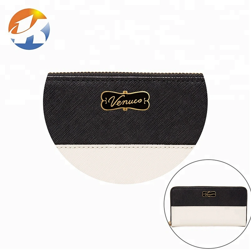 Fashion Gold Plated With Black Background Metal Logo Brand Handbag