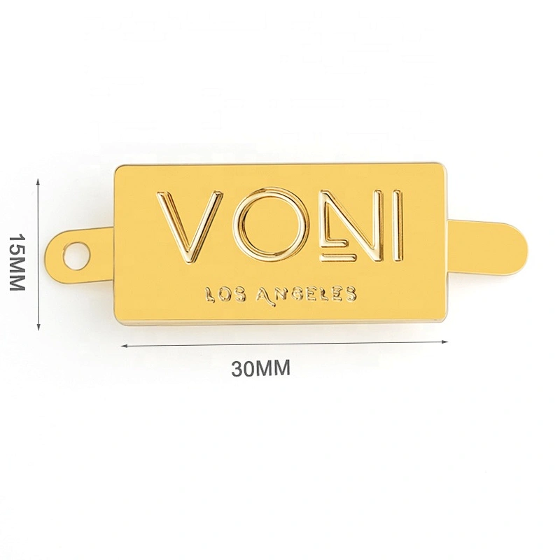 Zinc Alloy Die Cast Metal Engraved Logo Label, Custom Gold Metal Plate Logo for Handbag