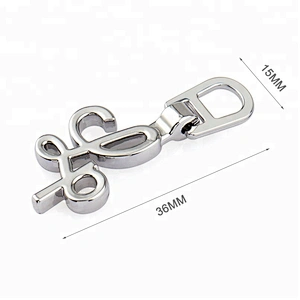 Wholesale Bag Accessories Nickel Letters Metal Zipper Puller, Custom Fashion Metal Zipper Pull for Garment*
