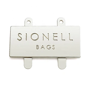 Professional Custom Metal Engraved Logo Plate, Bag Accessories Nickel Metal Label for Handbags