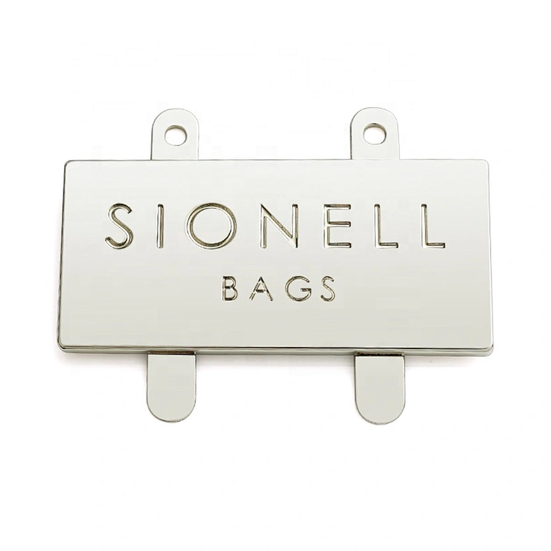 Professional Custom Metal Engraved Logo Plate, Bag Accessories Nickel Metal Label for Handbags