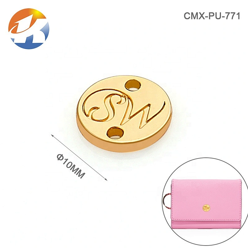 Engraved Bee Shape Logo Metal Clothing Label, Custom Sewing Gold Small Metal Logo for Cloth