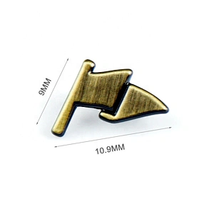Kangsheng Factory Customized Small Metal Logo Label for Purse, Design Gold Plated Metal Logo*