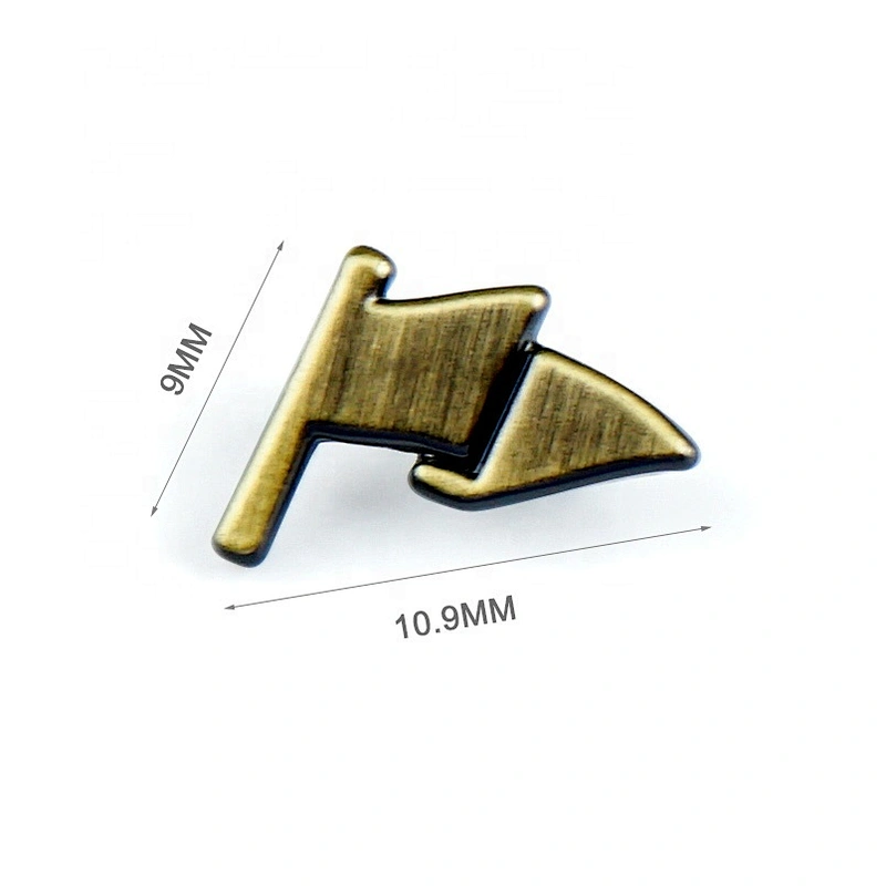 Kangsheng Factory Customized Small Metal Logo Label for Purse, Design Gold Plated Metal Logo*