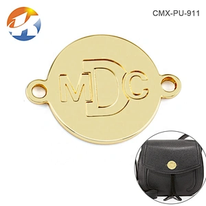 OEM ODM Garment Accessories Round with Holes Sewing Metal Name Tag, Custom Metal Logo Label for Clothing^