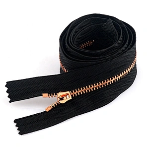 Hot Sale Garment Accessories Close End Rose Gold Metal Zipper for Clothing