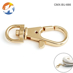 Bag Hardware Light Gold Metal Dog Snap Hook for Purse Hanger, 11mm Metal Clip Swivel Snap Hook Key Ring