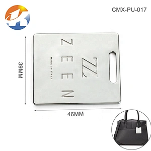 Kangsheng Factory Design Handbag Metal Plate Label, Custom Metal Hang Tag with Engraved Logo