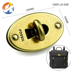 Nice Design Square Gold Metal Handbag Turn Lock