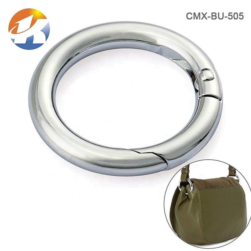 Wholesale 1 Inch Nickel Metal Clasp Closure Key Hook, Round Metal Spring Snap Hook For Bags