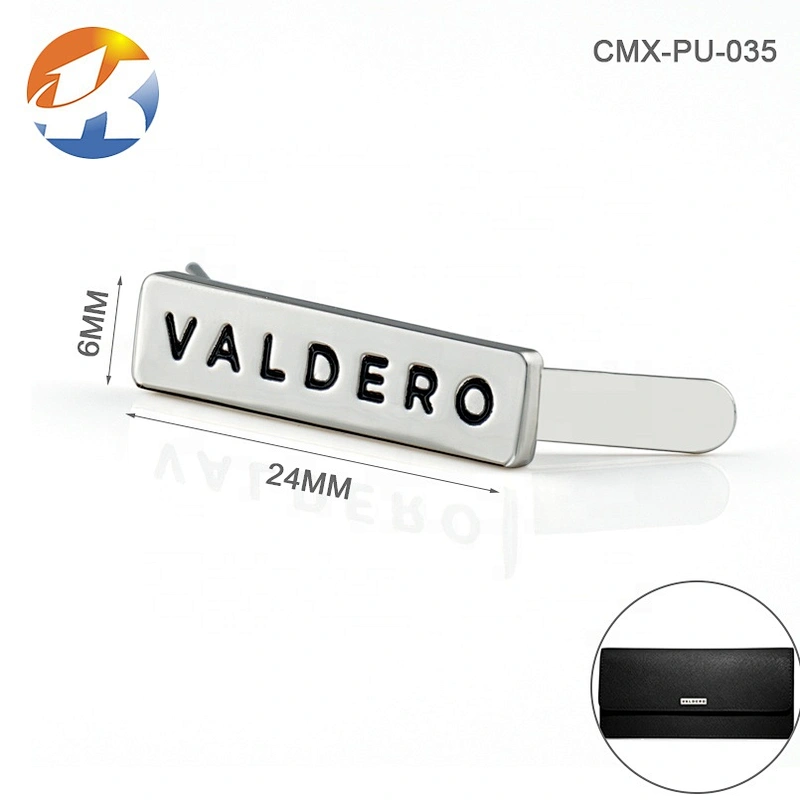 Zinc Alloy Nickel Engraved Metal Bag Logo Small, Top Quality Handbag Accessories Custom Metal Plate Logo Label for Purse Wallet