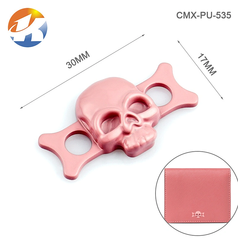 Custom Skull Logo Sewing Matt Nickel Metal Clothing Label