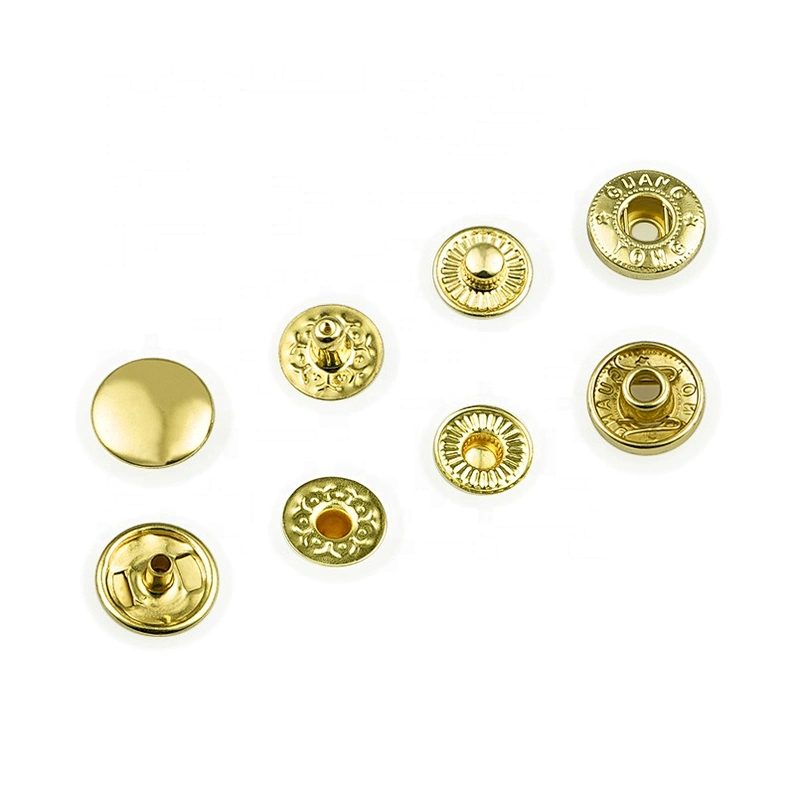 Dongguan Factory Custom Leather Jacket Hardware Snap Button,  Gold 12Mm Snap Button For Clothes