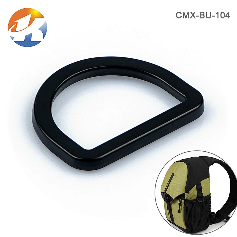 High Quality Handbag Hardware Wholesale Black Metal D Rings Hardware, Custom Zinc Alloy Metal D Ring Buckle for Bags