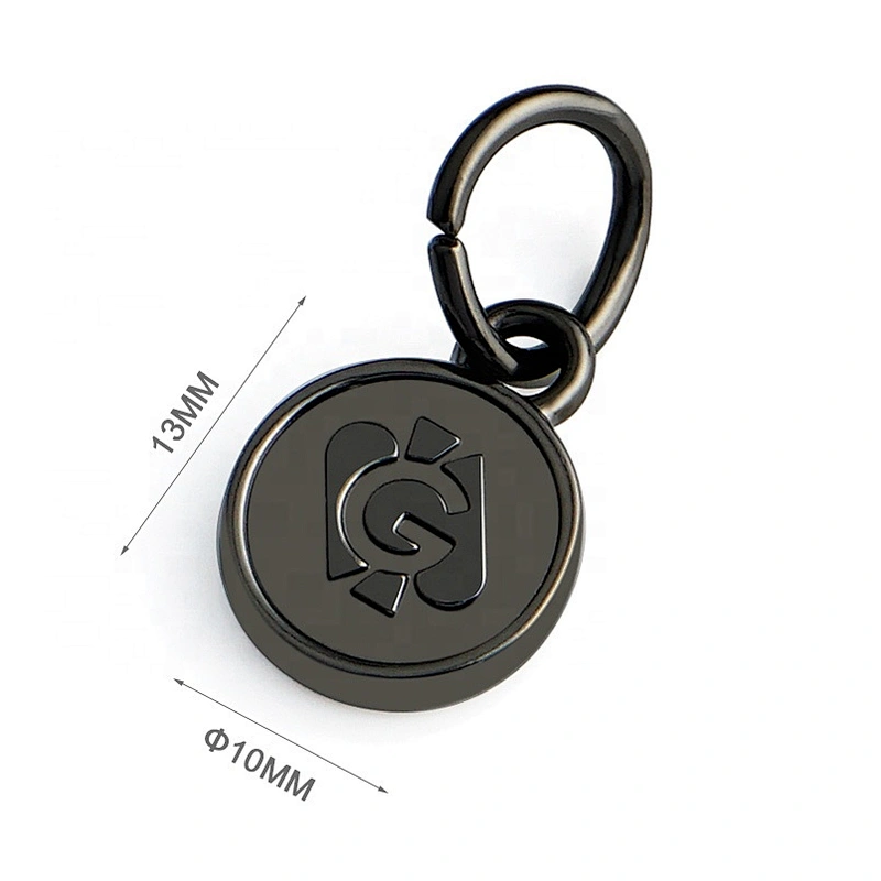 Hot Sale Fashion Custom Hanging Metal Logo Tag, Decoration Gunmetal Color Metal Name Tag with Ring for Bags and Clothing