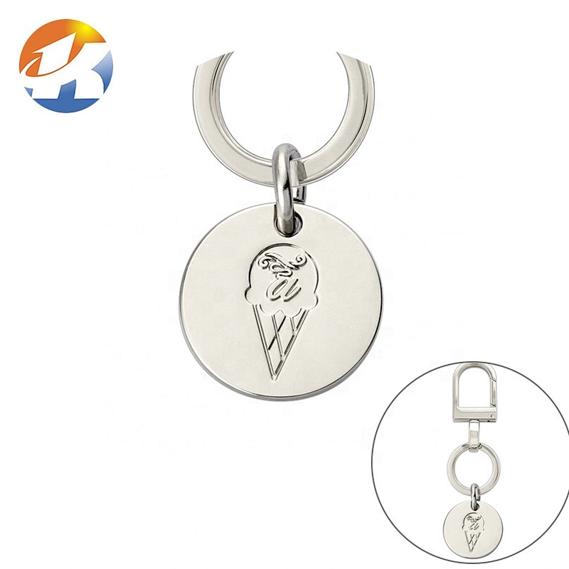 Round Shape Metal Hang Tag, Custom Engraved Logo Nickel Metal Logo Tag for Handbags