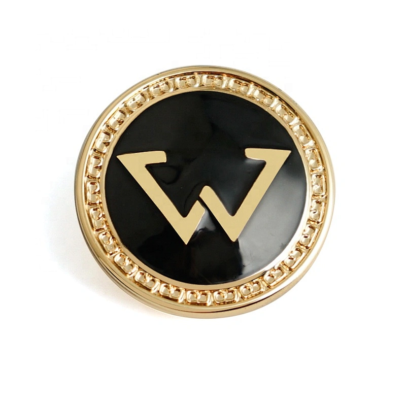 Fashion Design Customized Logo Metal Shank Button, Metal Gold Sewing Button For Garment