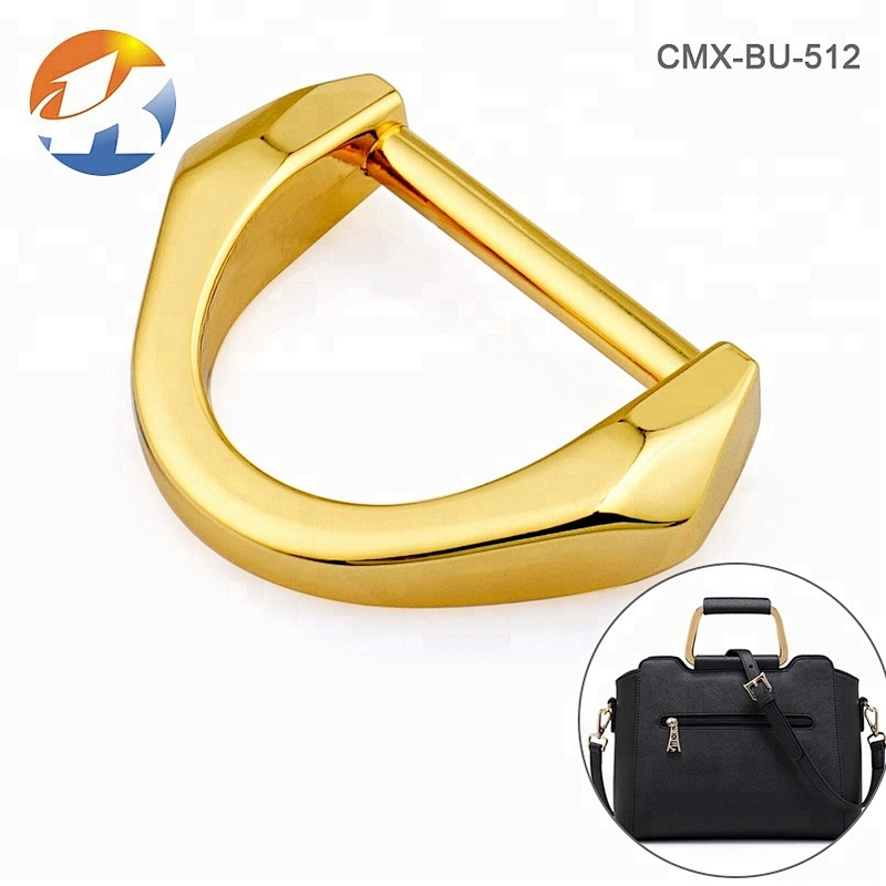 High End Handbag Hardware Accessories Zinc Alloy Metal D Ring For Bag, Custom Gold Plated Metal D-ring Buckle