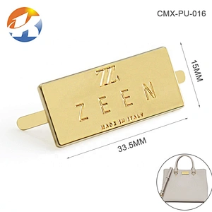 ODM OEM Alloy Metal Plate With Engraved Logo, Custom Metal Brand Logo Label For Handbags*