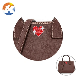 Fashion Handbag Hardware Heart Shape Metal Embossed Logo, Customized Person Metal Logo Tag for Bags